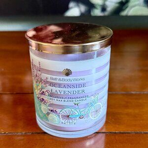 NEW OCEANSIDE LAVENDER Single Wick Candle 8oz Bath & Body Works